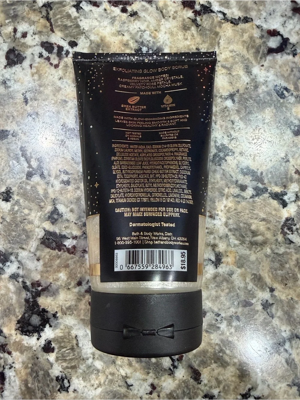 Bath & Body Works Into The Night Exfoliating Body Scrub - Black & Gold